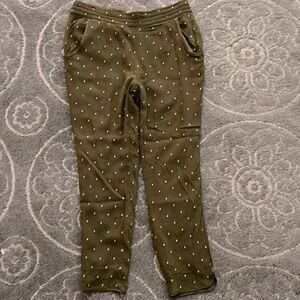 Anthropologie Elevenses Olive Green Goldform Pant Size 10 Pull on Crop Embroider